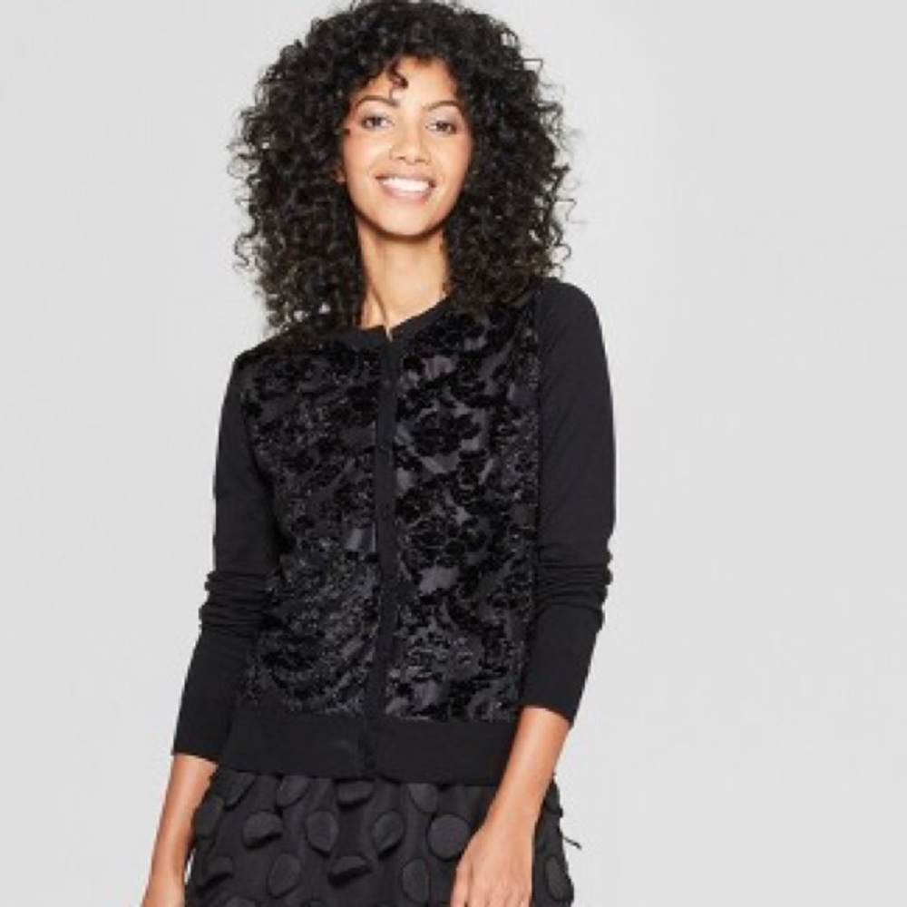 NWOT A New Day velvet cardigan black